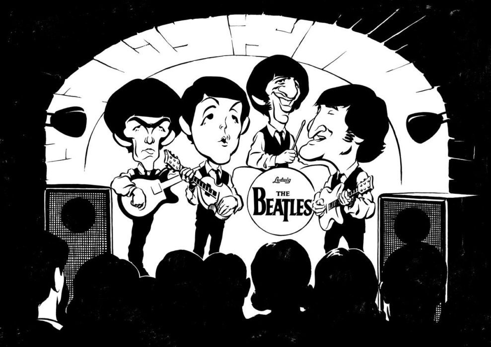 Early The Beatles caricature
