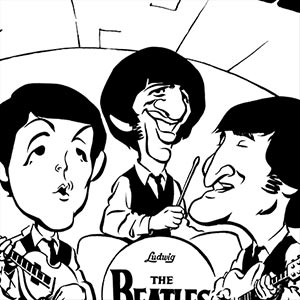 Early The Beatles caricature