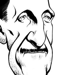 George Orwell caricature