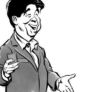 Michael McIntyre caricature, comedian, big show. By Ken Lowe Illustration. Limited edition prints available.