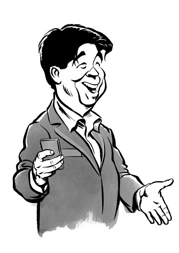 Michael McIntyre caricature, comedian, big show. By Ken Lowe Illustration. Limited edition prints available.