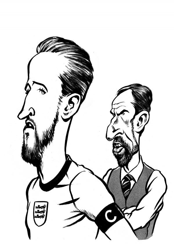 Harry kane Gareth Southgate caricature