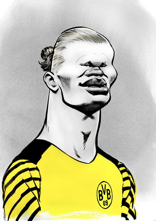 Erling Braut Haaland Ken Lowe Illustration